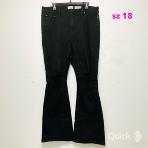 sz 18 - New Indigo Rein Distressed Bootcut Jeans
